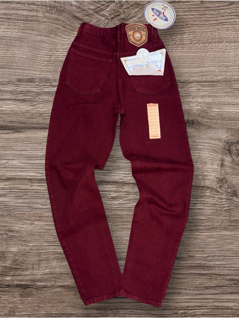 Boom Boom Jeans Women's Straight Leg Jeans in Maroon